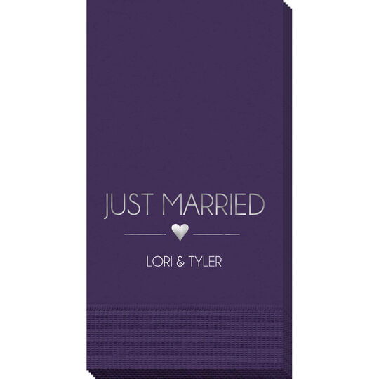 Just Married with Heart Guest Towels